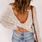 Heathered Chunky Knit Twisted Open Back Sweater
